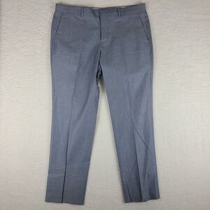 Express Pants Mens 36x32 Blue Chambray Photographer Cotton Trousers Dress Slacks